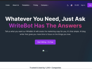 WriteBot AI Content Generator SaaS Platform