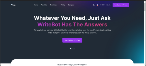 WriteBot AI Content Generator SaaS Platform