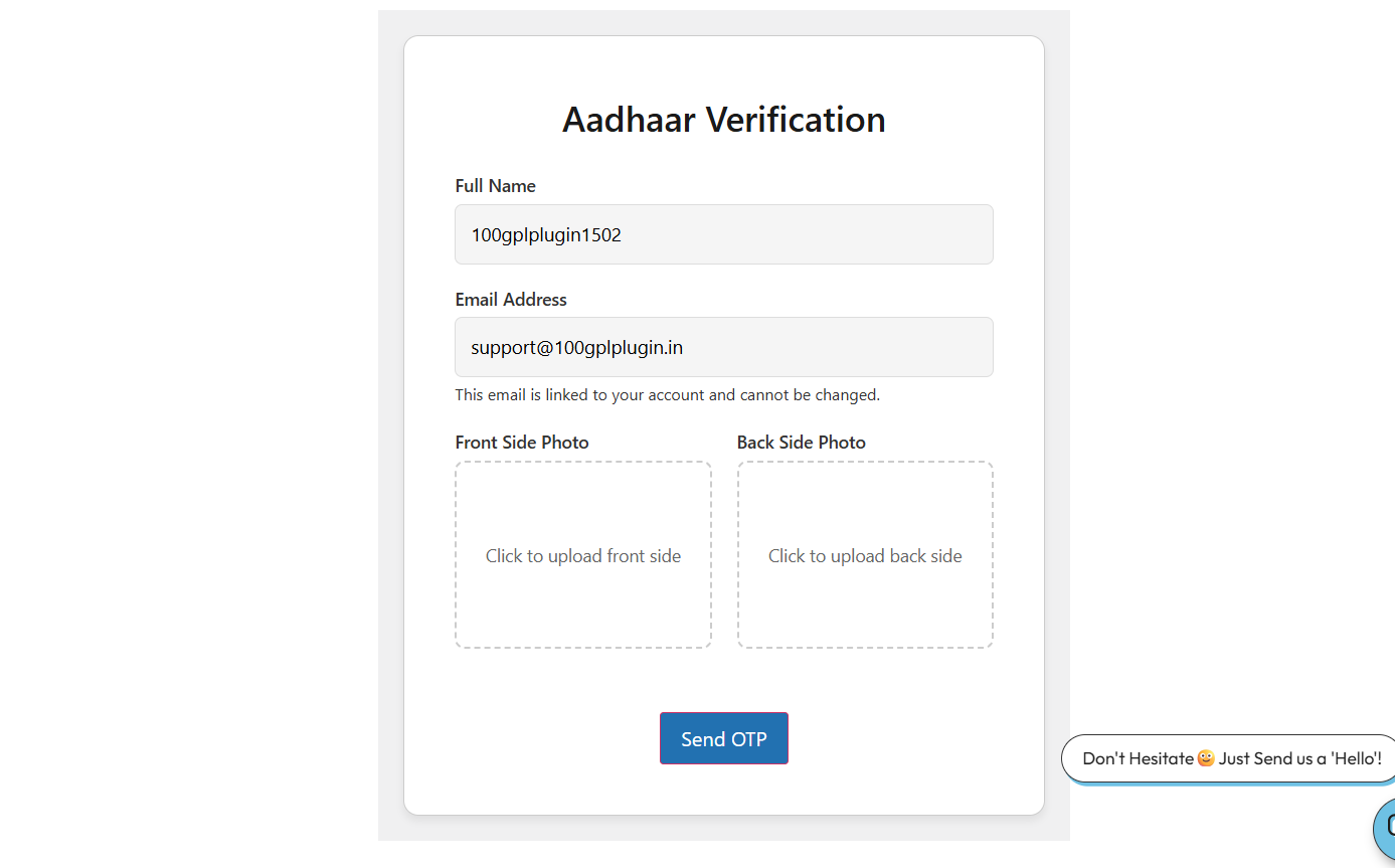 AADHAR VERIFICATION SYSTEM FOR WORDPRESS img2