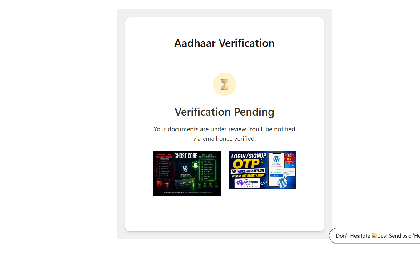 AADHAR VERIFICATION SYSTEM FOR WORDPRESS img3